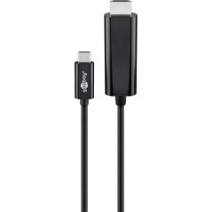 Goobay 77528 Câble Adaptateur USB-C HDMI 4k 60 Hz, 1, 80 m, Noir, 1.80m Longueur