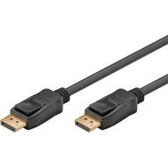 goobay Câble de connexion DisplayPort 1.4 3 m [3D, 8K @ 60Hz (4320p), contacts plaqués or, avec verrouillage 64799