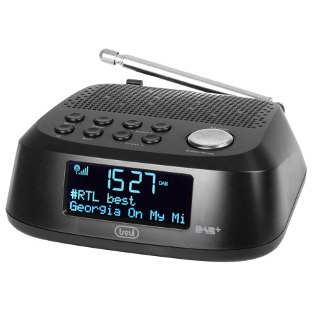 Trevi RC 80D4 Dab, Radio-réveil numérique de Table de Chevet avec récepteur Dab/Dab+, Fonctions réveil Snooze et Veille, 30 Stat
