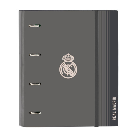 Safta Real Madrid 3ème équipe 24/25 Classeur 4 anneaux de 35 cm avec 100 feuilles A4, idéal pour enfants de différents âges, con