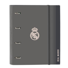 Safta Real Madrid 3ème équipe 24/25 Classeur 4 anneaux de 35 cm avec 100 feuilles A4, idéal pour enfants de différents âges, con