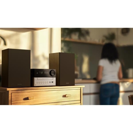 Philips TAM3205M2 HiFi Microchaîne, Bluetooth, Lecteur CD, USB, Radio FM Auracast, 85% matières recyclées après consommation