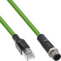 InLine Câble réseau industriel M12 4 broches D-codé mâle vers RJ45 mâle Ethernet Cat. 5e M12 4 broches PUR 2 m 40402 InLine Câble réseau industriel M12 4 broches D-codé mâle vers RJ45 mâle Ethernet Cat. 5e M12 4 broches PUR 2 m 40402