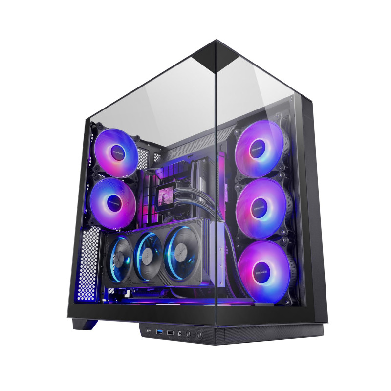 Mars Gaming MC-3GF, Boîtier Gaming ATX, Triple Verre Trempé, 2X Ventilateurs ARGB Arrière 120mm, Montage Vertical des Cartes Gra Mars Gaming MC-3GF, Boîtier Gaming ATX, Triple Verre Trempé, 2X Ventilateurs ARGB Arrière 120mm, Montage Vertical des Cartes Gra