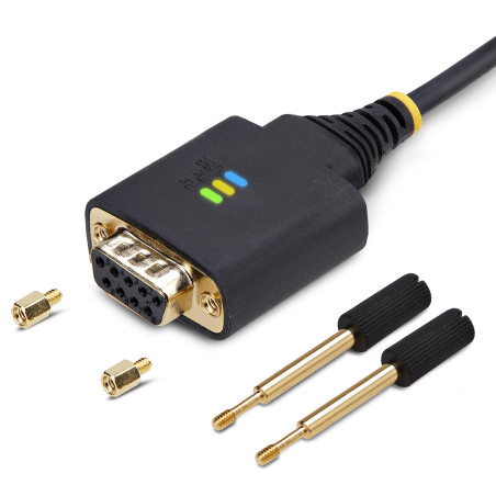 StarTech.com Adaptateur USB vers Série Null Modem de 3m, Vis/Écrous DB9 Interchangeables, COM Rétention, Câble Adaptateur USB-A