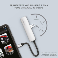 SATECHI 4 en 1 Hub USB C Slim Plus Adaptateur Multiport avec Charge PD 100W, HDMI 4K@60Hz et 2X Ports USB-A Données 10Gbps pour 