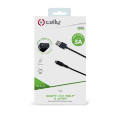 Celly USB-C Câble pour Smartphone Noir