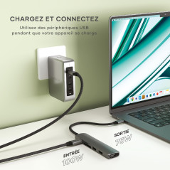 SATECHI 6 en 1 Hub USB C Slim Plus Adaptateur Multiport avec Charge PD 100W, HDMI 4K@60Hz, 2X Ports USB-A 10Gbps, SD/microSD pou