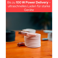 Verbatim Sync & Charge 100W Câble de Charge USB C PD 3.0 Câble USB C vers USB C 120cm Charge Rapide Compatible avec iPhone 16 Pr