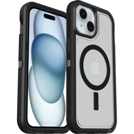 Otterbox Defender Series XT Clear MagSafe Coque pour iPhone 17e, 16e, 15, 14, 13, Antichoc, Anti-Chute, Robuste, supporte 7X Plu