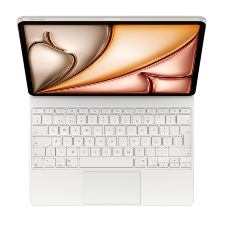 Apple Étui Magic Keyboard pour iPad Air 13 Pouces (M3), Confort de Frappe Exceptionnel, trackpad intégré, Portugais - Blanc ​​​​