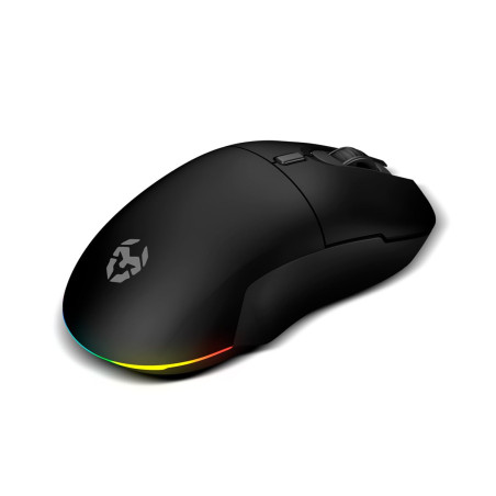 KROM KOMET - Souris de jeu sans fil RGB, capteur optique de précision Pixart PMW 3212, 8 boutons, 5 niveaux de ppp jusqu'à 2400,