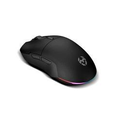 KROM KOMET - Souris de jeu sans fil RGB, capteur optique de précision Pixart PMW 3212, 8 boutons, 5 niveaux de ppp jusqu'à 2400,