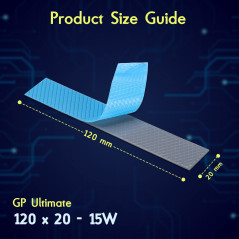 GELID SOLUTIONS GP-Ultimate - Coussin Thermique 120x20x0.5mm. Excellente Conduction Thermique, Remplissage Idéal des Espaces. Co