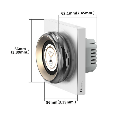 Aqara Cadran à Écran Tactile V1 UE, avec Neutral, 2 Interrupteurs Électriques & 6 Interrupteurs sans Fil, Contrôle Appareil/Scèn