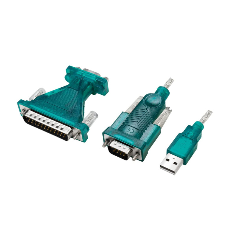 LogiLink Câble adaptateur USB 2.0 (type A) vers série (RS232) avec adaptateur (DB9 vers DB25) pour Win 11, longueur 1,3 m LogiLink Câble adaptateur USB 2.0 (type A) vers série (RS232) avec adaptateur (DB9 vers DB25) pour Win 11, longueur 1,3 m