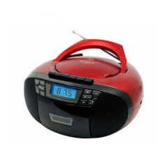 Sunstech CXUM53 Radio CD/Cassette Portable stéréo de 2 W, CD/R/RW/MP3/WMA FM USB/AUX-in, Couleur Rouge.