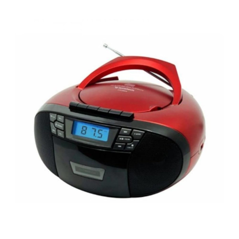 Sunstech CXUM53 Radio CD/Cassette Portable stéréo de 2 W, CD/R/RW/MP3/WMA FM USB/AUX-in, Couleur Rouge. Sunstech CXUM53 Radio CD/Cassette Portable stéréo de 2 W, CD/R/RW/MP3/WMA FM USB/AUX-in, Couleur Rouge.