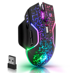 Defender Oneshot Souris de Jeu sans Fil 3200 DPI, 5 Boutons Programmables, Éclairage RGB Multicolore, Jusqu
