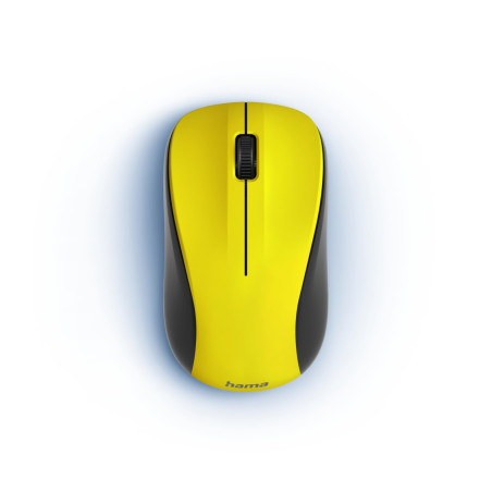 Hama MW-300 V2 Souris sans Fil - Technologie 2.4Ghz, Capteur 1600 dpi, Clics Silencieux, Ambidextre - Jaune