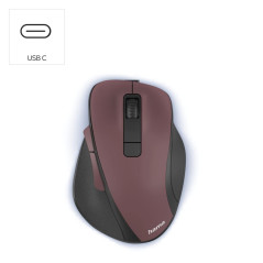 Hama MW-500 Recharge Souris sans Fil - Technologie 2.4Ghz, Rechargeable en USB C, Capteur Blue Wave 1600 dpi, Technologie Smart-