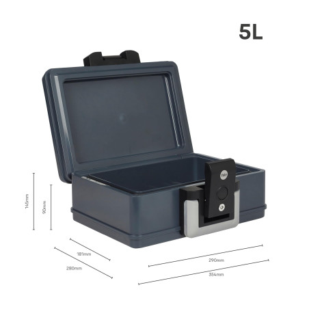 Yale Coffre Ignifuge Petit Modèle YFC/154/KB1 Protection Feu Serrure à Clé Poignée de Transport 2 Clés Incluses Coffre Compact R