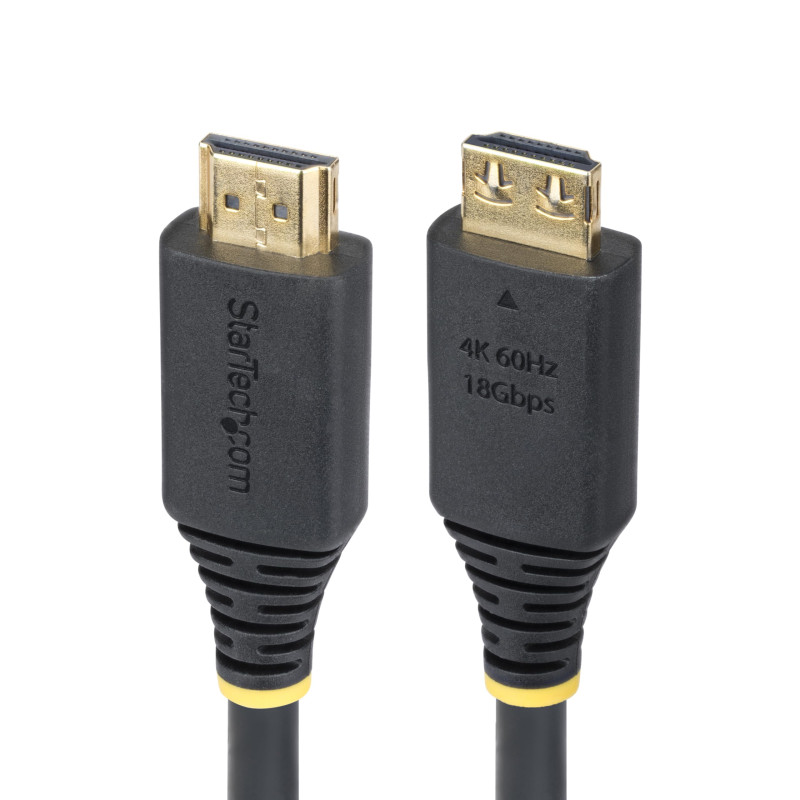 StarTech.com Câble HDMI Haut Débit de 90cm avec Connecteur à Pince, 4K 60Hz/1440p 144Hz, 18Gbps, UHD HDMI 2.0, TPE StarTech.com Câble HDMI Haut Débit de 90cm avec Connecteur à Pince, 4K 60Hz/1440p 144Hz, 18Gbps, UHD HDMI 2.0, TPE
