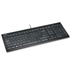 Kensington 948067 Advance Fit - Clavier fin et silencieux avec câble de taille normale, touches multimédias pour le contrôle du