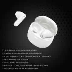 JBL Tune Flex 2, Écouteurs sans Fil Bluetooth, 48 h d'autonomie, résistance à l'eau et à la poussière IP54, résistance à l'eau e