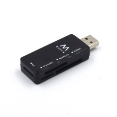 Ewent EW1049 - Lecteur Micro SD de clé USB, Lecteur de Carte SD USB 2.0, Adaptateur de Carte mémoire SD/Carte Flash pour PC, Mac