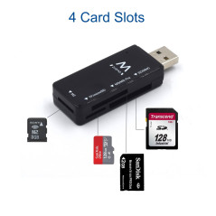 Ewent EW1049 - Lecteur Micro SD de clé USB, Lecteur de Carte SD USB 2.0, Adaptateur de Carte mémoire SD/Carte Flash pour PC, Mac