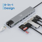 Ewent EW1146 USB-C HDMI 8-en-1 Hub, USB-C to Dock Multiport 8-in-1, USB C Hub with 1000Mbps Ethernet, HDMI 4K, 1 USB-C PD Port, Ewent EW1146 USB-C HDMI 8-en-1 Hub, USB-C to Dock Multiport 8-in-1, USB C Hub with 1000Mbps Ethernet, HDMI 4K, 1 USB-C PD Port,