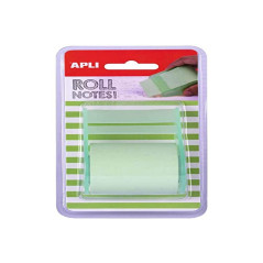 APLI 18191-Rouleau distributeur de note adhésive 50 mm x 8 m vert pastel