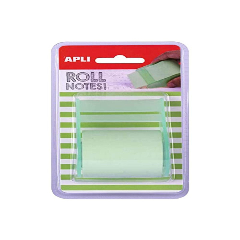 APLI 18191-Rouleau distributeur de note adhésive 50 mm x 8 m vert pastel APLI 18191-Rouleau distributeur de note adhésive 50 mm x 8 m vert pastel