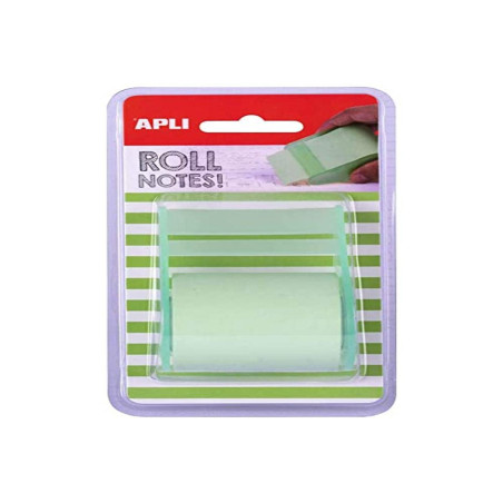 APLI 18191-Rouleau distributeur de note adhésive 50 mm x 8 m vert pastel