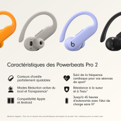 Beats Powerbeats Pro 2 Écouteurs Bluetooth sans Fil- Suppression du Bruit, Suivi de la fréquence Cardiaque, IPX4, Jusquʼà 45H av