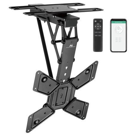 Support électrique Maclean pour TV, Support TUYA, Max VESA 600x400, 90st Swivel, 23"-65", 30kg, MC-491