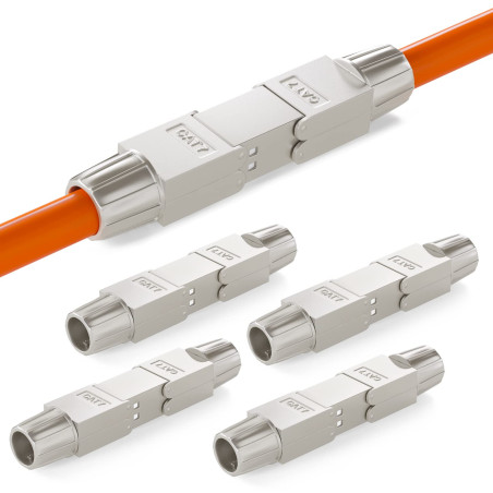 hb-digital 8x Coupleur RJ45 CAT 7 sans outil Connecteur Réseau Blindée STP 10 Gbit/s Adapteur avec couplage à confectionner sur
