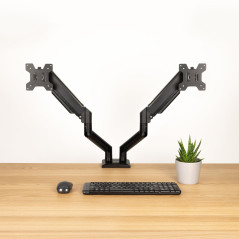 TOOQ DB1434TNR-B - Support de Table pour 2 écrans 13”-34”, Noir