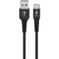 Goobay USB-A vers USB-C 60 W / 1 m câble textile flexible / Charge 480 Mbits / Super doux / Samsung, Xiaomi, Google, Nothing Pho