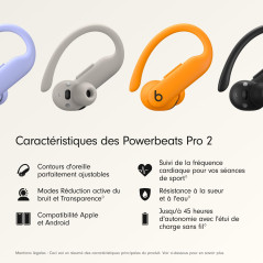 Beats Powerbeats Pro 2 Écouteurs Bluetooth sans Fil- Suppression du Bruit, Suivi de la fréquence Cardiaque, IPX4, Jusquʼà 45H av