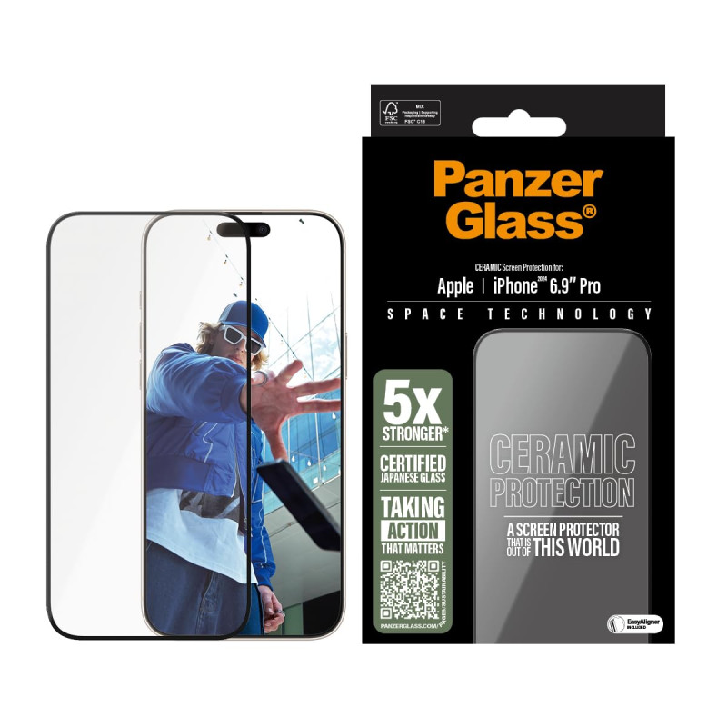 PanzerGlass Protection d'écran en céramique pour Apple iPhone 16 Pro Max 6,9" 2024 | Verre japonais ultra résistant – Protection PanzerGlass Protection d'écran en céramique pour Apple iPhone 16 Pro Max 6,9" 2024 | Verre japonais ultra résistant – Protection
