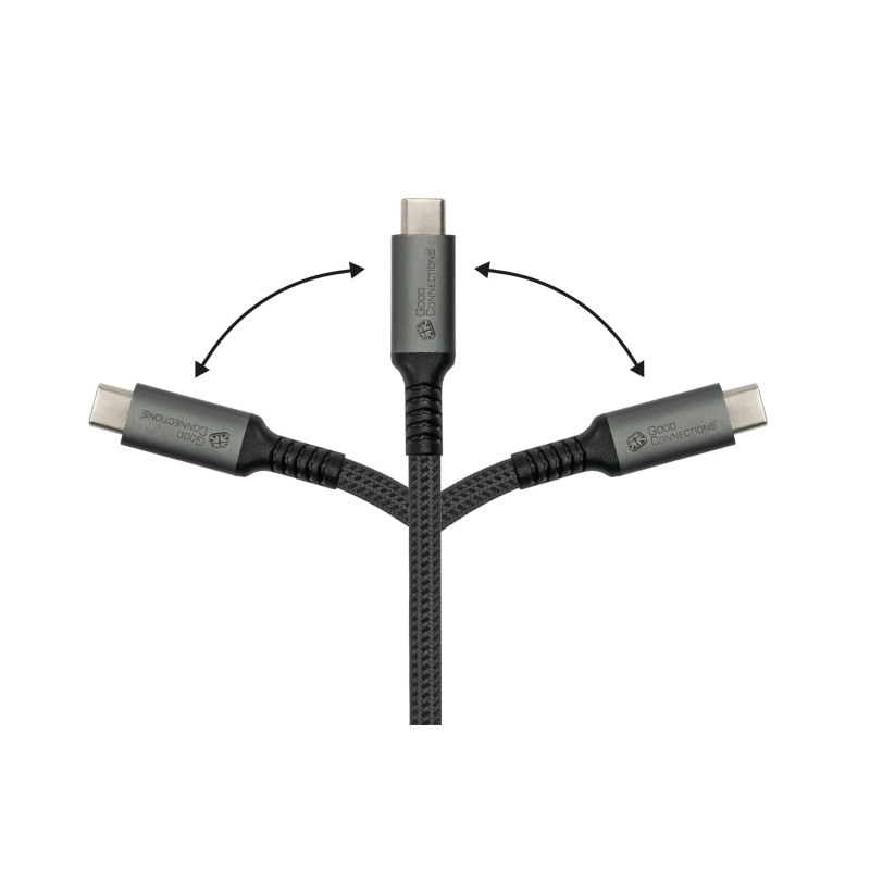 Good Connections Câble de charge et de données USB 2.0 (240 W), prise USB-C? sur prise USB-C?, anthracite, 2 m