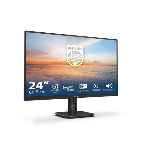 Philips 24E1N1200A - Moniteur Full HD 24 Pouces, 120 Hz, Adaptive Sync., Haut-parleurs (1920x1080, 1x D-Sub, 1x HDMI 1.4, 1x Dis