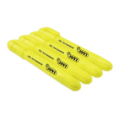 Jovi - NEON Gel Marker, Boîte de 12 surligneurs, Couleur Jaune, Ne dessèche pas, Ne tache pas l'écriture et ne traverse pas le p
