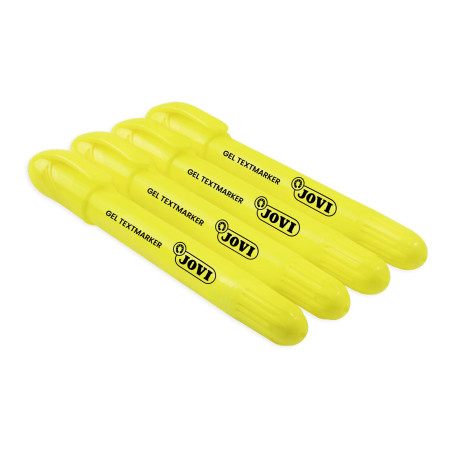 Jovi - NEON Gel Marker, Boîte de 12 surligneurs, Couleur Jaune, Ne dessèche pas, Ne tache pas l'écriture et ne traverse pas le p