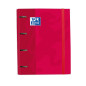 Oxford, Classeur 4 anneaux A4+ couverture extra rigide avec élastique. Recharge quadrillée 5 x 5, couleur rouge Oxford, Classeur 4 anneaux A4+ couverture extra rigide avec élastique. Recharge quadrillée 5 x 5, couleur rouge