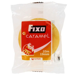 FIXO Caramel 75003300. Ruban adhésif transparent, 33 x 19 mm, grande résistance, facile à découper
