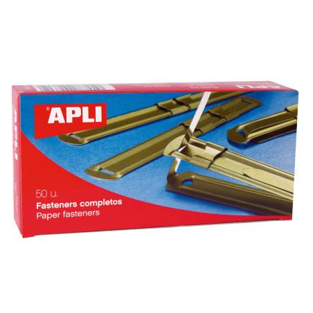 APLI Boîte de 50 relieurs métal - écartement 8 cm 90 x 11 mm
