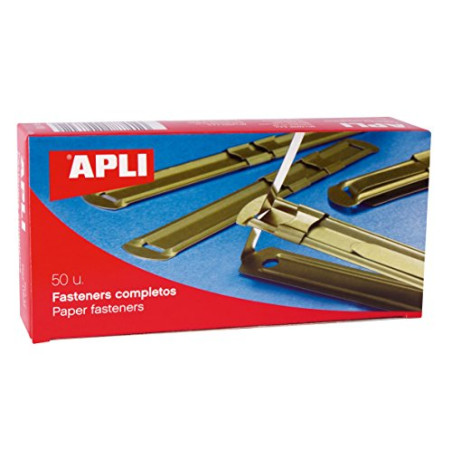 APLI Boîte de 50 relieurs métal - écartement 8 cm 90 x 11 mm